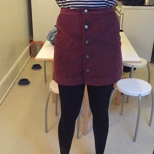 Corduroy mini skirt